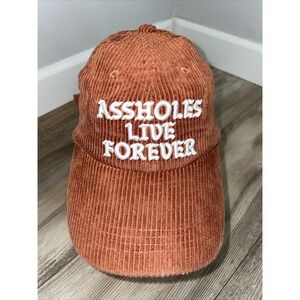 Linda Finegold A-Holes A$$Holes‎ Live Forever Brown Corduroy Trucker Hat
